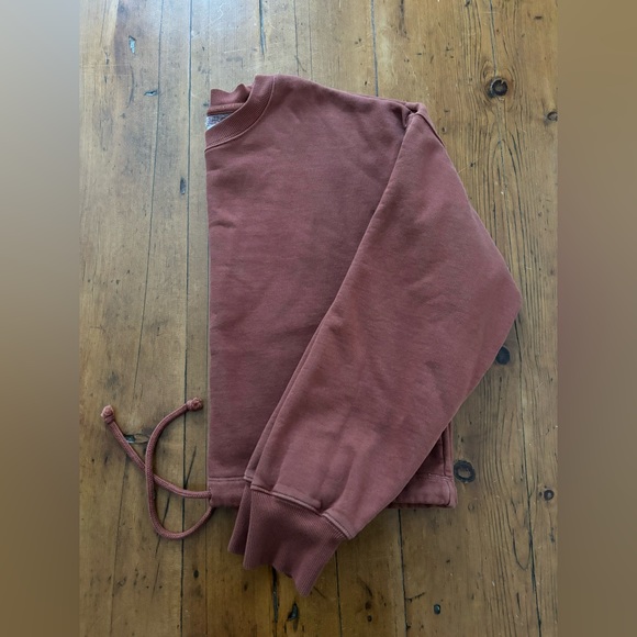 Wilfred crew neck sweater, faded brick red, fleece, cropped & oversized - Picture 4 of 4